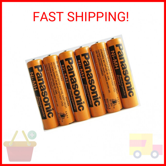 Panasonic HHR-75AAA/B-6 Ni-MH Rechargeable Battery for Cordless Phones, 700 mAh