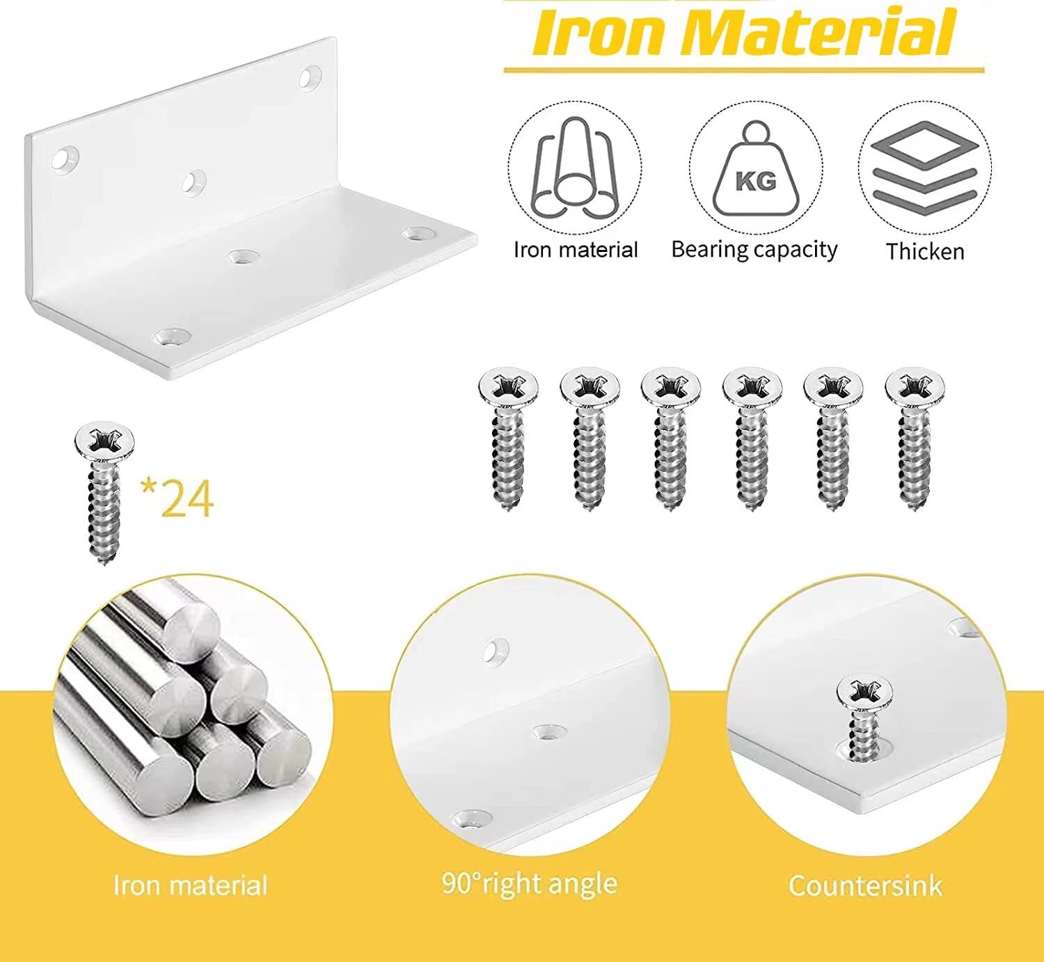 L Bracket Angle Bracket Iron Right Angle Bracket 4'' x 2'' M Metal Angle Brac...