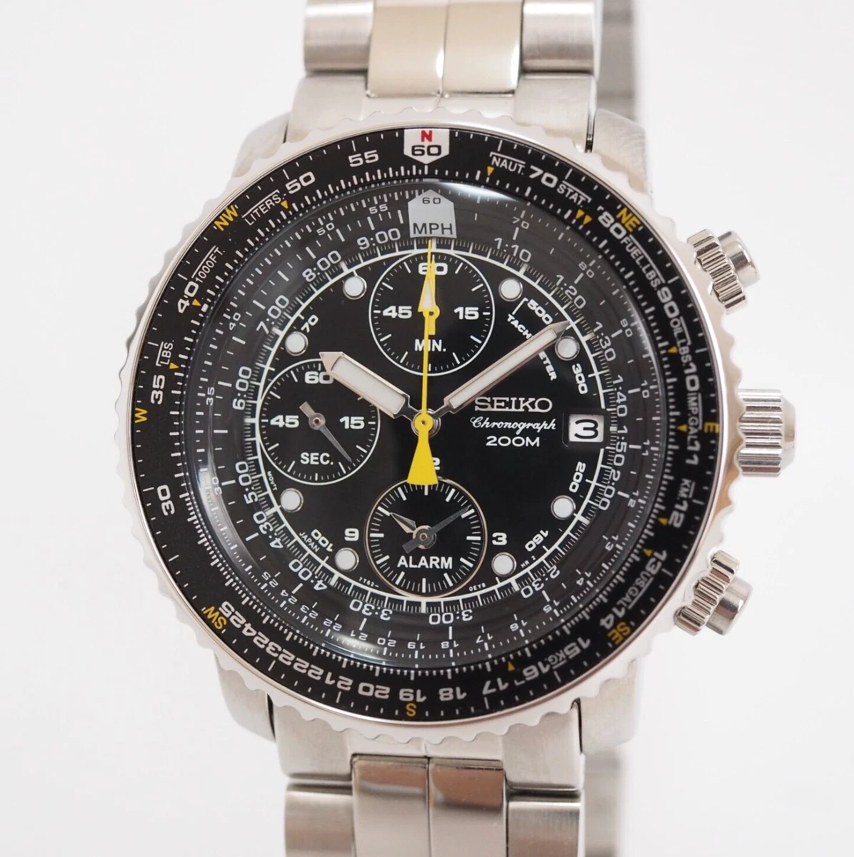 As Is Seiko Flightmaster SNA411P1 7T62 0EB0 Chronograph Quartz