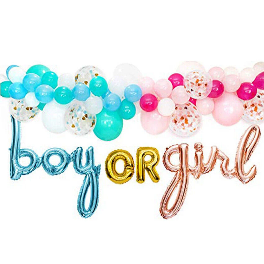 Kit de guirnalda globo fiesta revelación de género niña o niño bebé bomba guirnalda de confeti Foto 3 de 4