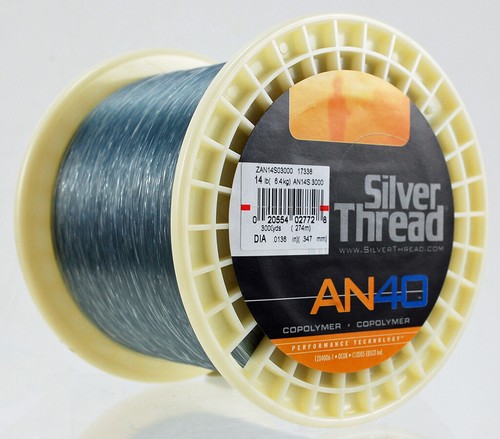 SILVER THREAD AN40 BULK COPOLYMER LINE 3000YD ZAN14S03000 SILVER 14LB BM1452