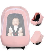 Baby Car Seat Cover with Mesh Window, Carseat Canopy for Girls