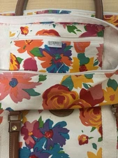 Vintage 80s GITANO Hawaiian Artsy Floral Novelty Print Duffle Carry on Tote Bag