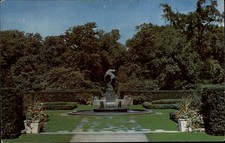 Michigan Detroit Belle Isle Wooded Gazelle Fountain ~ 1950s-60s postcard sku045