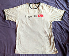 RARE CNN iReport T-Shirt 2008 Ringer L Cable Gray Logo Vintage TV memorabilia