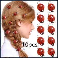 10-piece set of cross-border fashionable cute bee ladybug hair clips min
