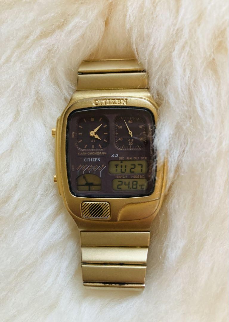 CITIZEN ANA-DIGI TEMP ゴールド腕時計 シチズン アナデジ テンプ 復刻 限定モデル 温度計 時計 CITIZEN