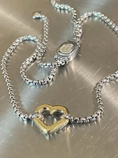 David Yurman Cable Heart Station BRACELET with 18K Gold Reversible