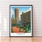 Barbican London UK Art Illustration Print Barbican London  Poster Art Decor