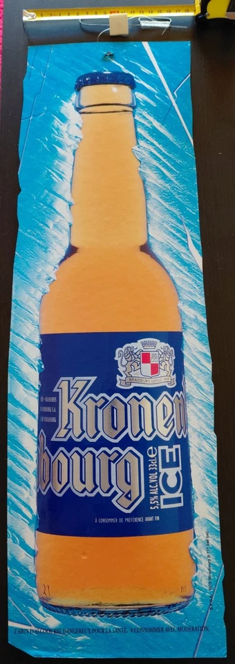 Plaque Carto vintage Bière Kronenbourg bouteille années 2000 T 60 x 18 cm - Photo 2/2