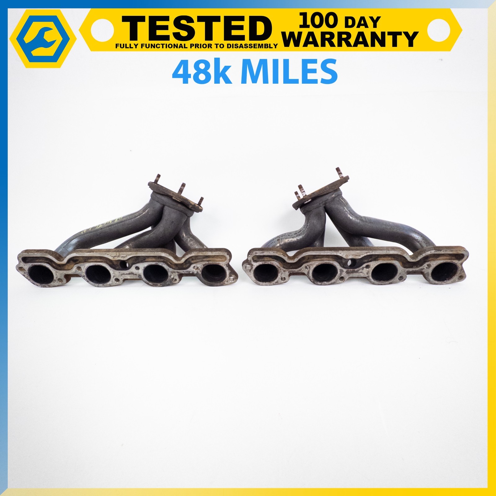 04-19 MASERATI GRANTURISMO LEFT & RIGHT SIDE EXHAUST MANIFOLD ASSEMBLY SET OEM