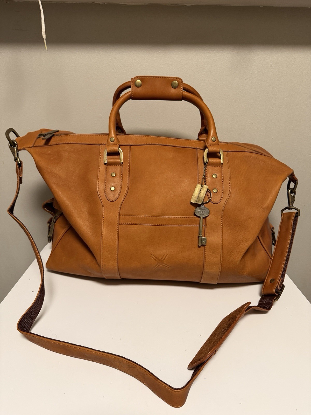 CLAIRE CHASE Florence Duffel Saddle Leather