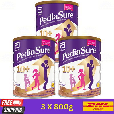 3 X Abbott Pedia Sure 10+ 800g Chocolate Optiheight Increase 10-15 Yrs Old