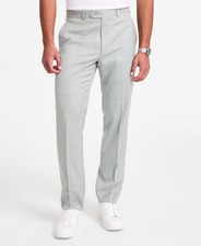 Michael Kors Classic-Fit Sharkskin Dress Pants Mens 36X34 Mint Zip & Tab Closure