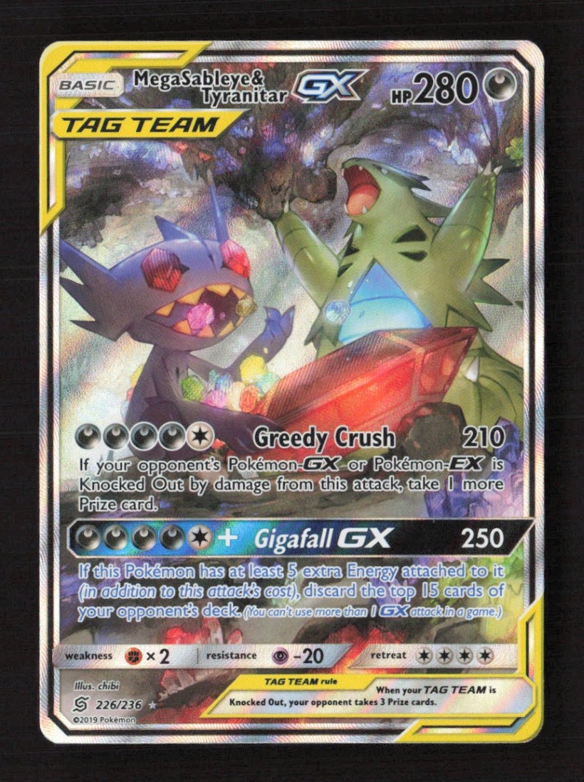 Mega Sableye & Tyranitar GX (Alternate FA) Unified Minds 226/236 LP Pokémon TCG