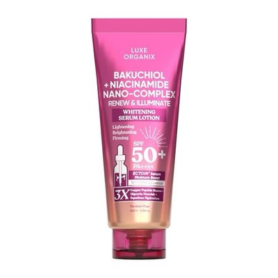 Luxe Organix Bakuchiol + Niacinamide Nano-Complex Serum Lotion LSF 50 200m