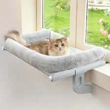 New Cat Window Sill Perch with Large Bolster Easy to Adjust & Assemble Seat for