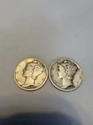Set Of 2 - 1936S & 1936P Silver Mercury Dime- XF
