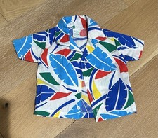 Vintage 80’s Colorful Tropical Baby Button Up Shirt Made In USA 18 Months