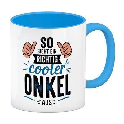 SO SIEHT EIN RICHTIG COOLER ONKEL AUS Kaffeebecher in hellblau