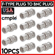 BNC to F-Type Adapter BNC Plug to F Plug Coax Connector Coaxial Converter 10 PCS