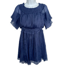 New NWT ASOS DESIGN Size 10 Mini Dress Fit & Flare Lined Short Sleeve Blue