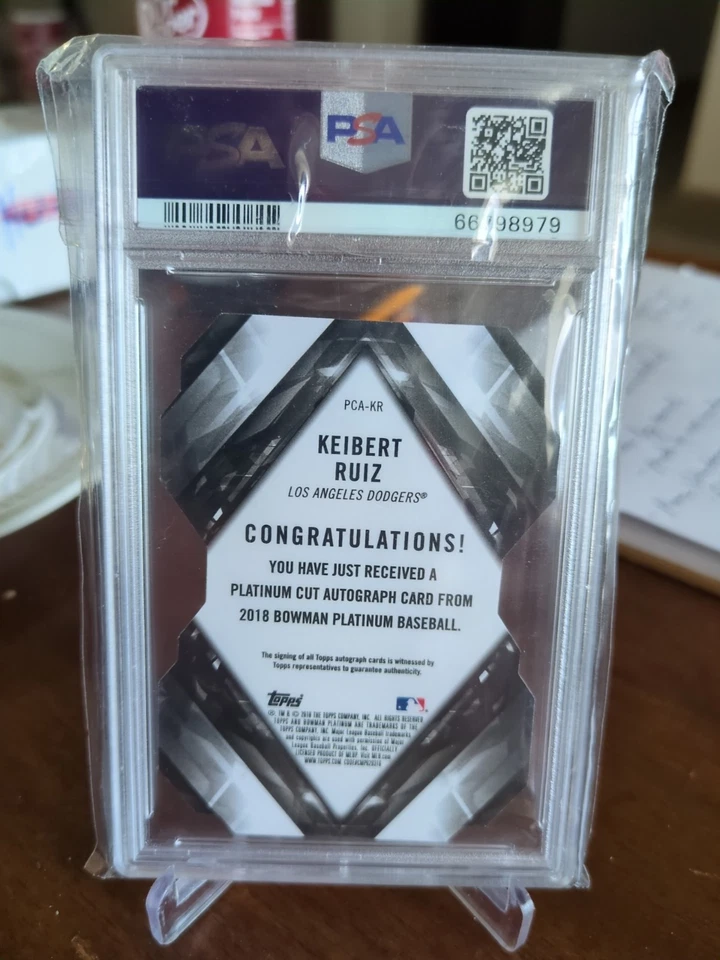 2018 Bowman Platinum Cut Keibert Ruiz PSA 10 GEM MT Auto #PCA-KR - Image 2 of 3