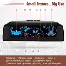 For Car Obd2 Multi-function Gauge Hud Head-up-digital Speedometer Slope Display For Car Obd2 Multi-function Gauge Hud Head-up-digital Speedometer Slope Display