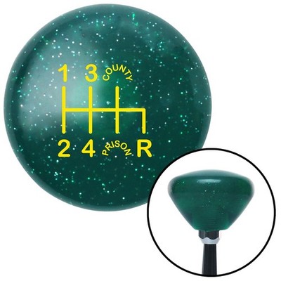 Yellow Shift Pattern CP41n Green Retro Metal Flake Shift Knob w/ M16x1.5 Insert