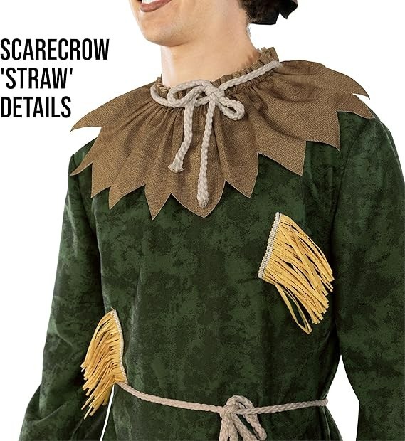 Men`s Friendly Scarecrow Costume Adult Wizard of Oz Outfit