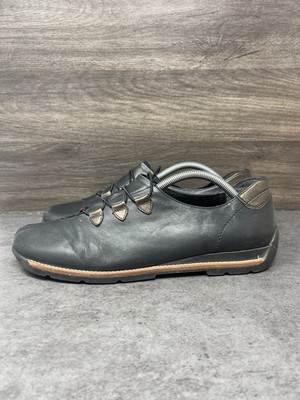 Rieker Shoes Mens Size 10 (43) Black Leather Lace Up Antistress Low Top