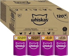 WHISKAS - 7+ Senior Wet Cat Food Pouches 120 x 85 g In Jelly Bulk Cat Food Me 3.82 per kilo