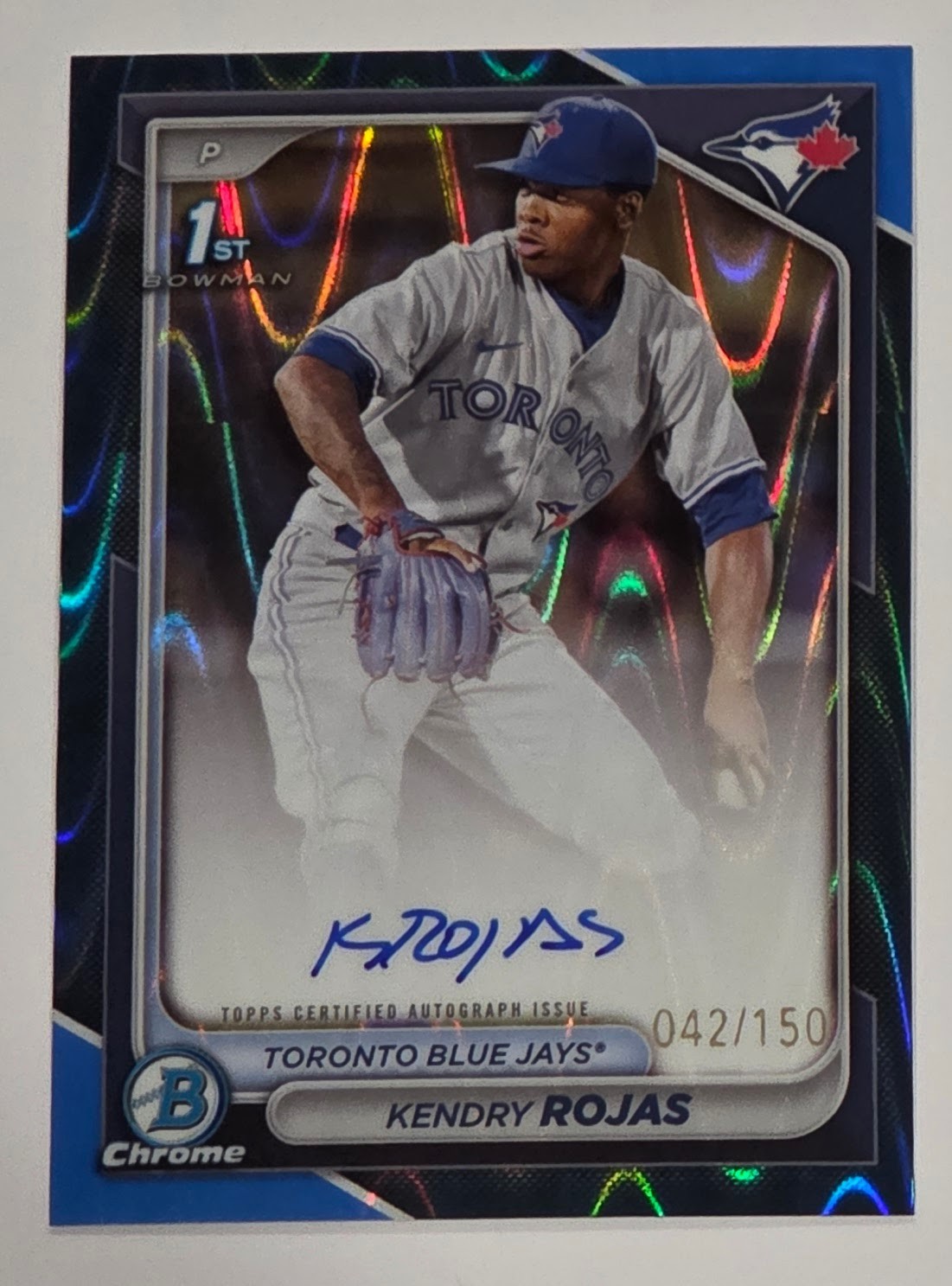 Kendry Rojas 2024 Bowman Chrome Blue Raywave AUTO #042/150 1st #CPA-KR Twins