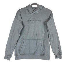 Abercrombie Kids Hoodie Sweatshirt Kids 13-14 Gray Pullover Fleece Logo Graphic