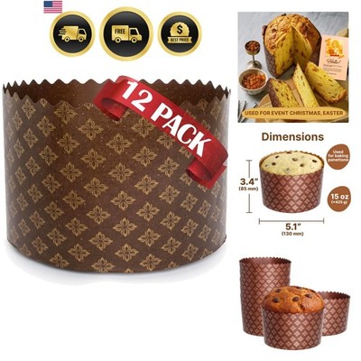 Panettone Mold Paper Baking Molds Easter Bread Panettone Paper Molds 12 Pack