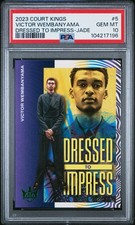 2023-24 Court Kings - Dressed to imPRESS Victor Wembanyama #5 Jade /25 PSA 10