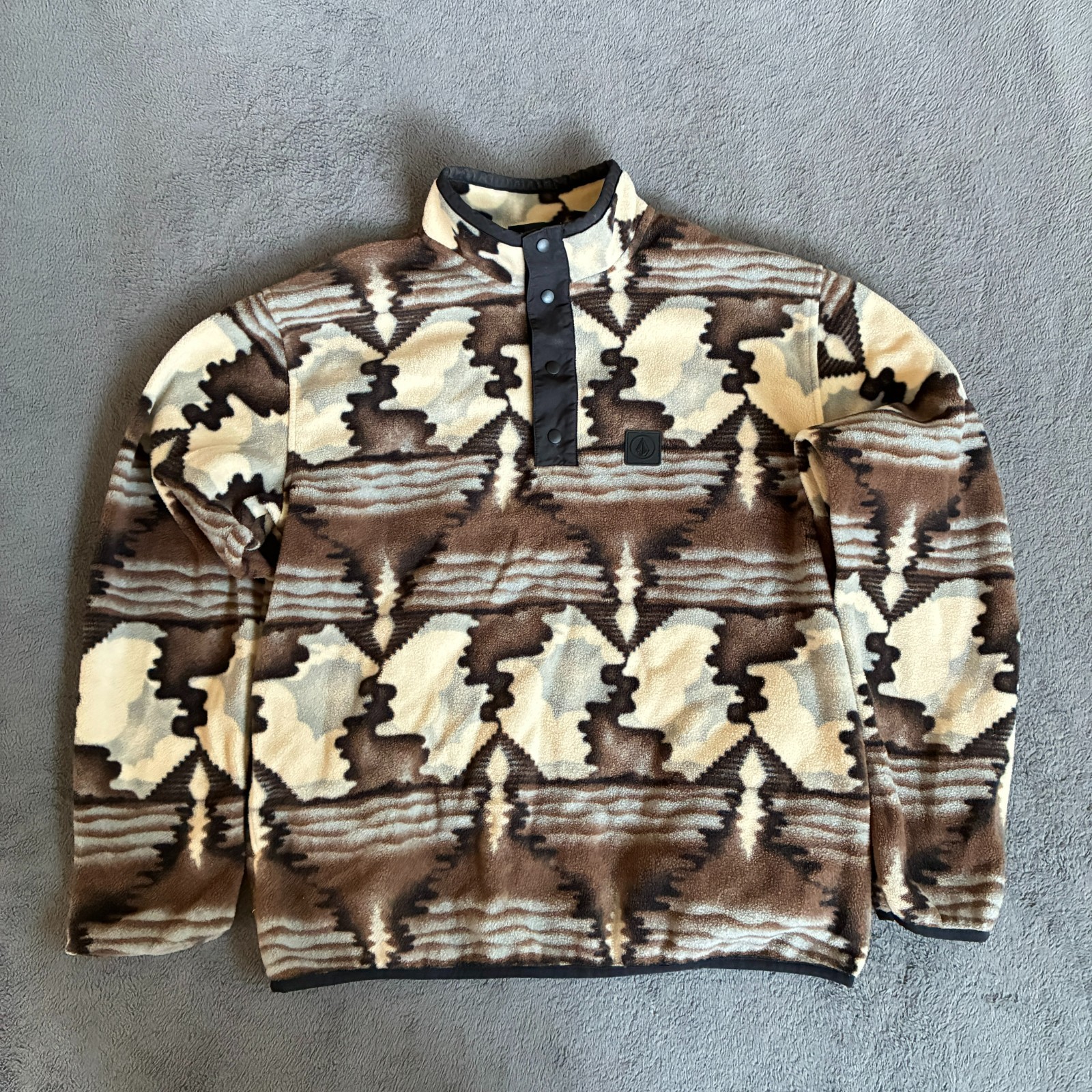 Volcom Whitecap Grey Error92 Mock Neck Fleece Geo… - image 1