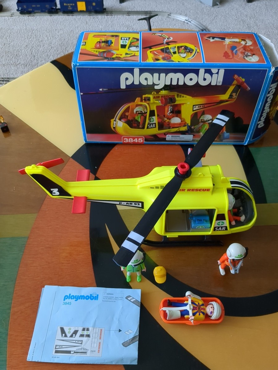 Véhicule PLAYMOBIL Hélicoptère de Secours Air Rescue (Incomplet) Set 3845 | UK