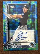 2025 Topps Chrome Update Griffin Conine RC Auto Green Blue Lava Marlins /175