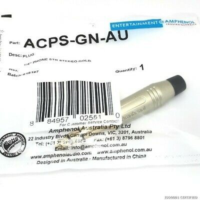 1/4'' PHONE STR STEREO PLUG GOLD AMPHENOL ACPS-GN-AU