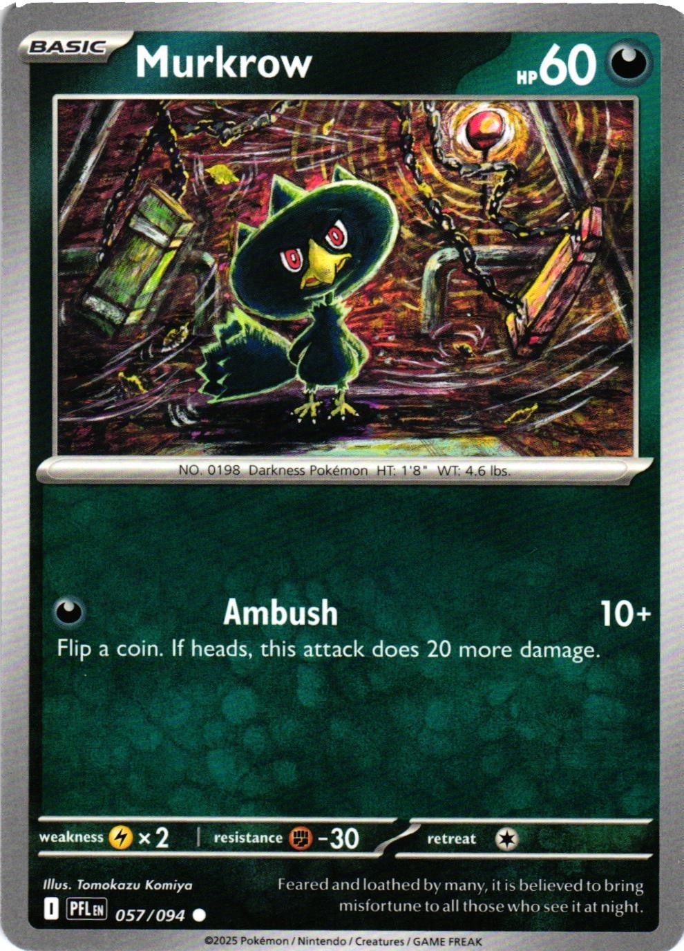 Murkrow Common ME02: Phantasmal Flames 057/094 Normal NM