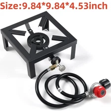 Propane Cooker Burner Stove Gas Outdoor Cooking Camping Stand BBQ Grill w/ Hose