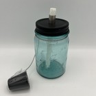 TIKI TORCH MADE WITH VINTAGE BLUE BALL JAR REFILLABLE