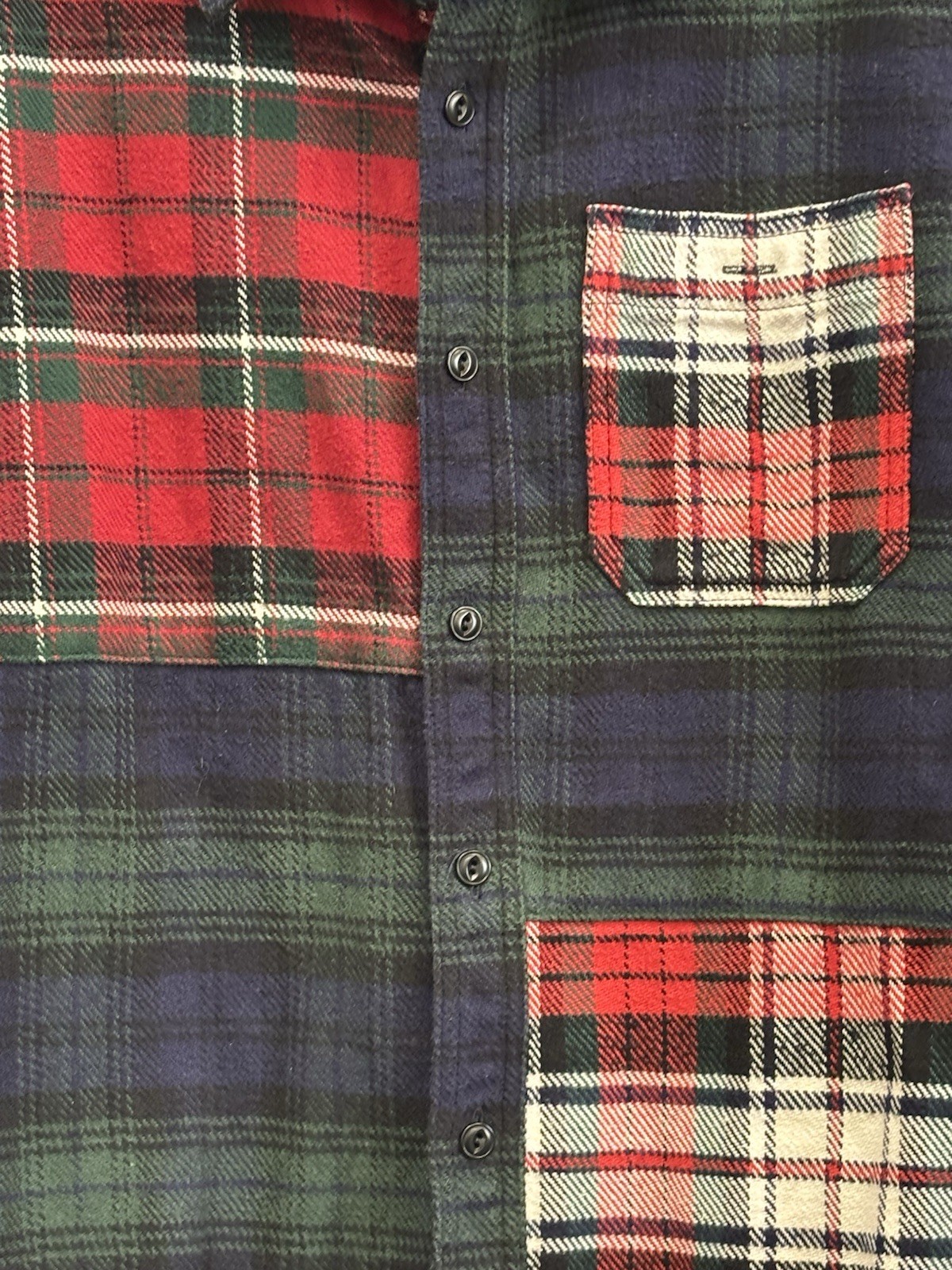 AE77 AMERICAN EAGLE Patchwork Heavy Flannel Lumbe… - image 3