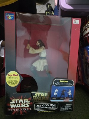 Vintage Star Wars Episode I QUI-GON JINN Interactive Talking Bank