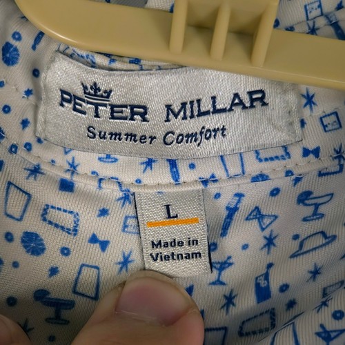 Polo Peter Millar estiva comoda toga party golf uomo grande stampa cocktail - Foto 3 di 8