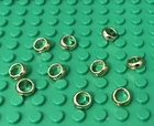 Lego 10 Pieces Chrome Gold Ring 1x1 Mini Figures Utensil From Lord Of The Rings