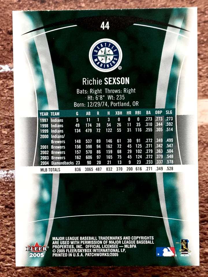 2005 Fleer Patchworks Richie Sexson #44 - Image 2 of 2