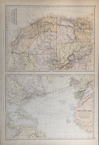 1882 The United States Of North America, Pacific States Original Map