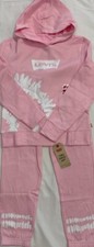 New Levi's Girl's Hoodie and Jogger Set Pink Color size 10/12 24.75